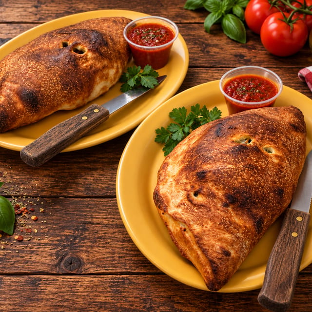 Ham & Mozzarella Cheese Calzone.